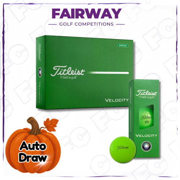 WIN 1 Dozen Titleist Velocity GREEN Golf Balls 2026! – AUTO DRAW