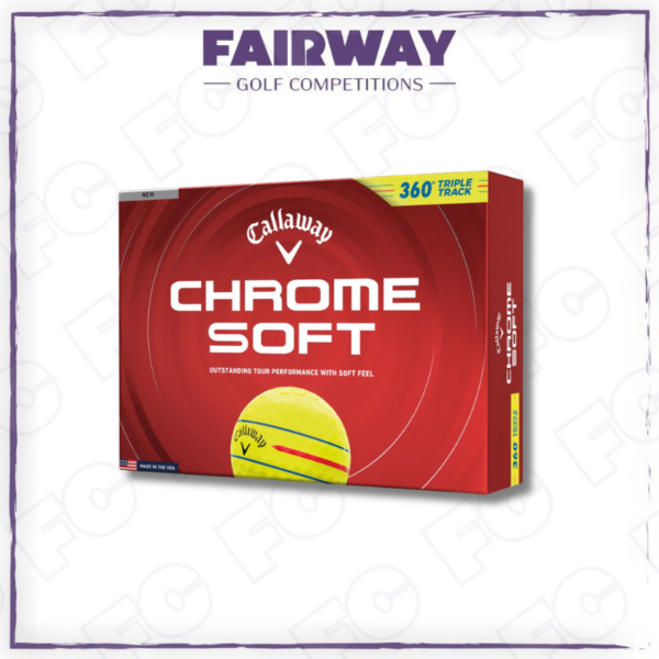 WIN 1 Dozen Yellow Callaway Chrome Soft 360º Triple Track Golf Balls!